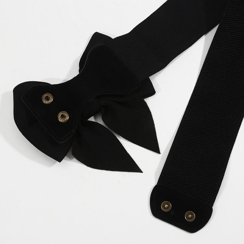 Dame Stretch Midjebelte Stropper Elegant Bred Side Midjebånd Stor Sløyfe Elastiske Belter For Jenter Kjole Kåpe Cummerbunds Korsett