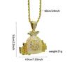 European and American Hip Hop Necklace Money Bag Hiphop Copper with Zircon USD Money Bag Men's and Women's Personalized Trendy Brand Accessories