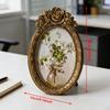 Photo Frame Oval Tabletop/Wall Hanging Retro Design Picture Display for Office Hallway Bedroom