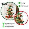 Easy Apply Christmas Window Film Tree Stickers with Gnome And Snowman, Removable Glass Stickers, PVC Durable Holiday Art Waterproof Wall Decor