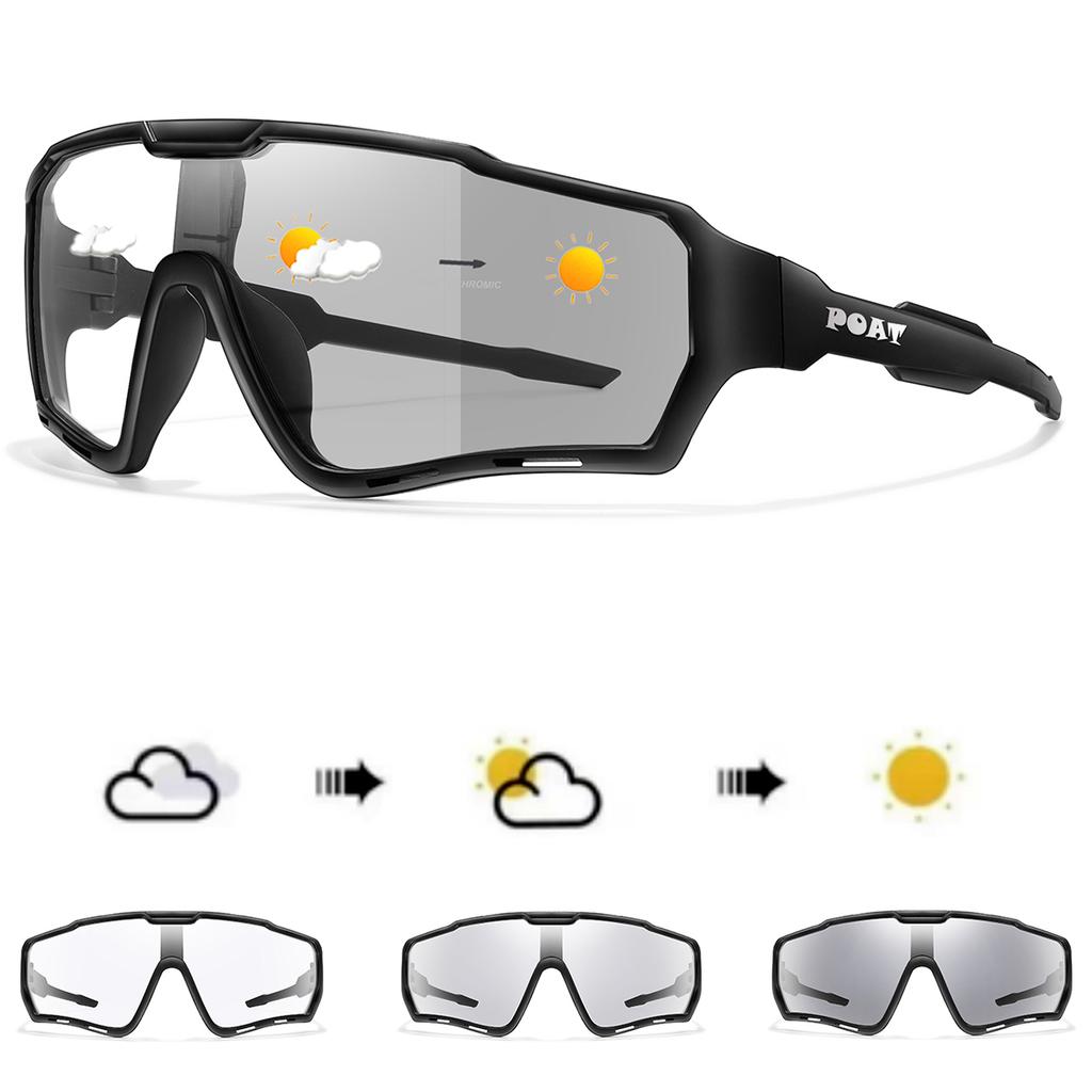 Poat Brand Strong Light Photochromic Sunglasses New Style Sports Men Women Mtb Bike Bicycle Eyewear Cycling Fishing Running
