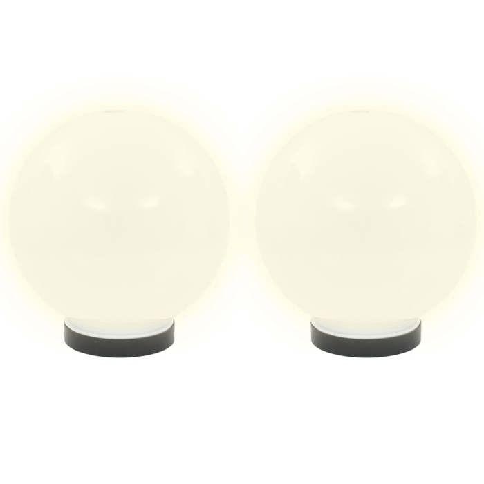 Lampe à LED - vidaXL - Sphérique - 2 pcs - 20 cm - PMMA - Blanc
