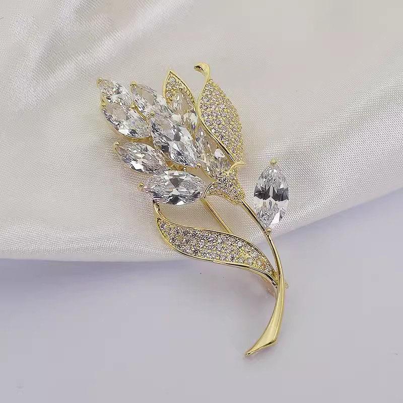 Tulip Brooch High-End Femininity Luxury Pin Suit Sweater Vintage Exquisite Brooch Tide