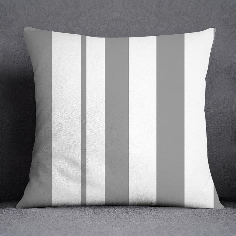 Gray White Cushion Cover Geometric Sofa Pillowcase Home Bedroom Decor