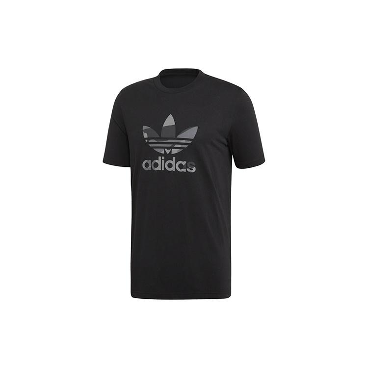 Men s adidas Logo Printing Short Sleeve Black T-Shirt ED6959 S