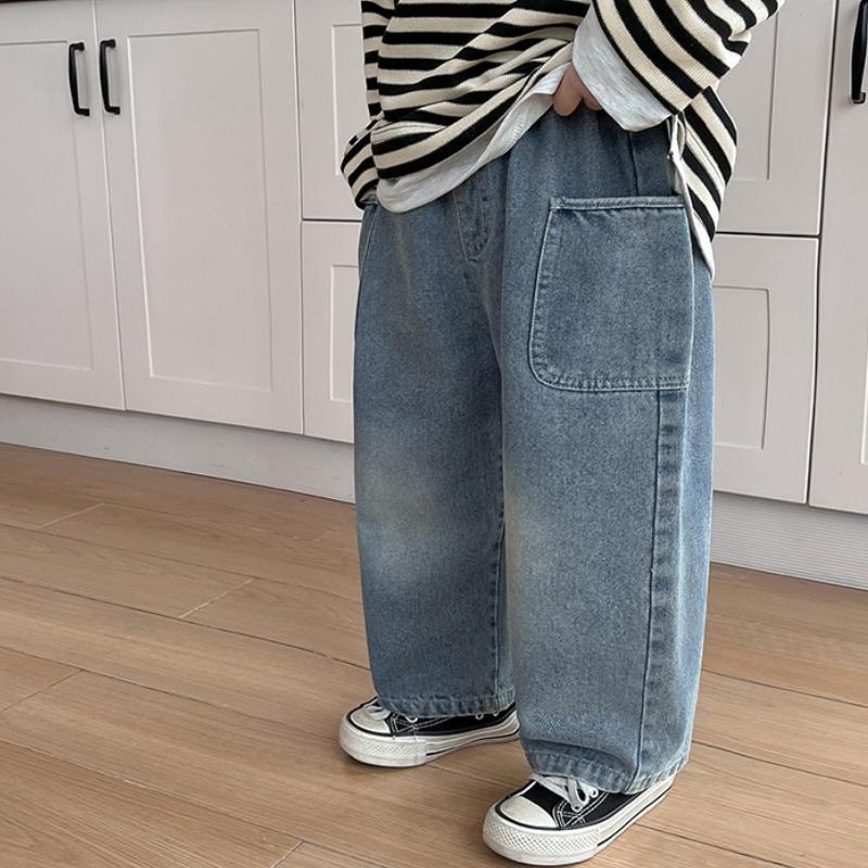 Baby Girls Boys Jeans Casual Comfortable Pants for Little Kids with Stylish Side Pockets Spring Autumn 0-6years