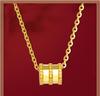 Vietnam Gold Sand Small Waist Pendant Necklace: Brass Gold-Plated Women's Fashion Clavicle Chain - Qixi Festival Gift