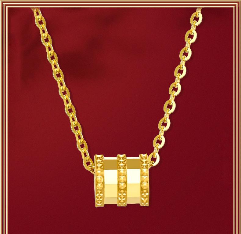 Vietnam Gold Sand Small Waist Pendant Necklace: Brass Gold-Plated Women's Fashion Clavicle Chain - Qixi Festival Gift