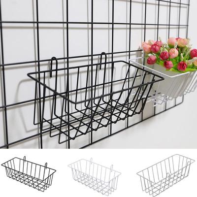 Rectangle Metal Decorative Storage Basket Black/White/Silver Mesh Display Rack  Bathroom