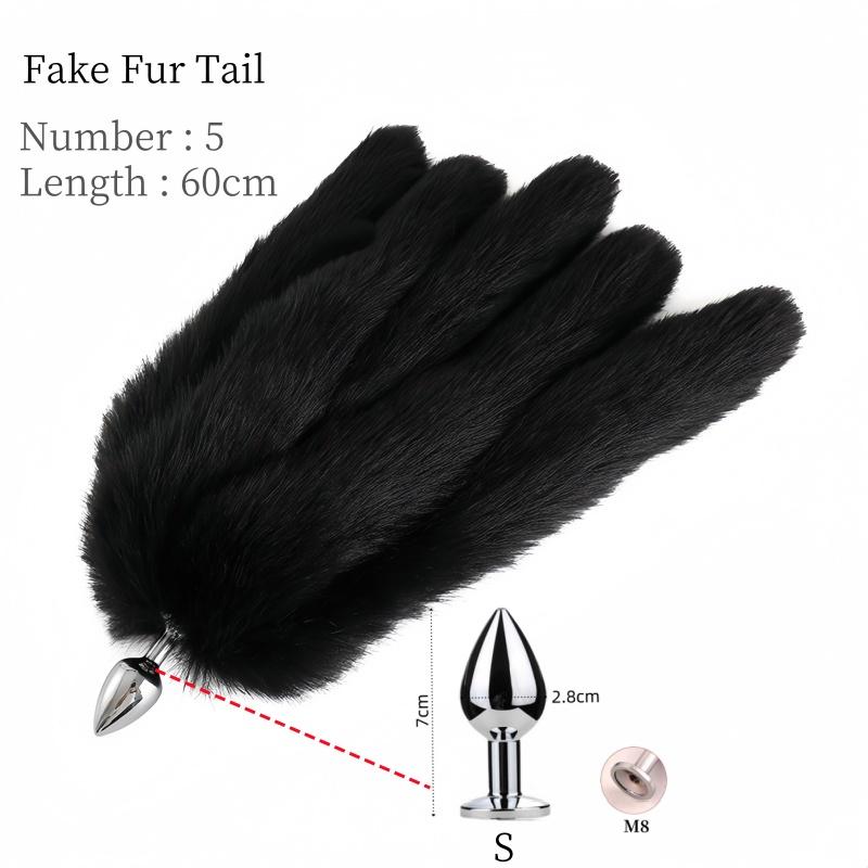 Sexy Multi Taile False Fox Tail with Separable Metal Butt Plug Anal Sex Toys for Couple BDSM Role Play Adult Products