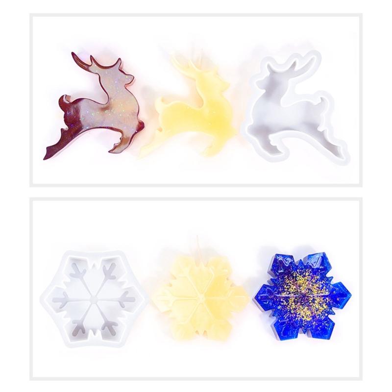 6/8Pcs Halloween Themed Silicone Candle Moulds for Epoxy Resin, Christmas Theme Silicone Candle Molds for Candle, Soap