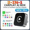 2 IN 1 Wireless Carplay Android Auto Adapter Wired to Wireless carplay Adapter for iPhone Wireless Control Plug & Play Carplay