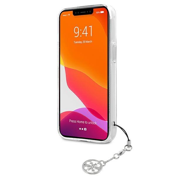 Guess Guhcp13Skb4Ggr Iphone 13 Mini 5.4 Transparent Hardcase 4G Grey Strap Charm