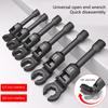 6PCS Long Flexible Head Injector Fuel Line Socket Wrench Set 3/8inch Drive Crowfoot Flare Nut Wrench Tool 12mm-19mm