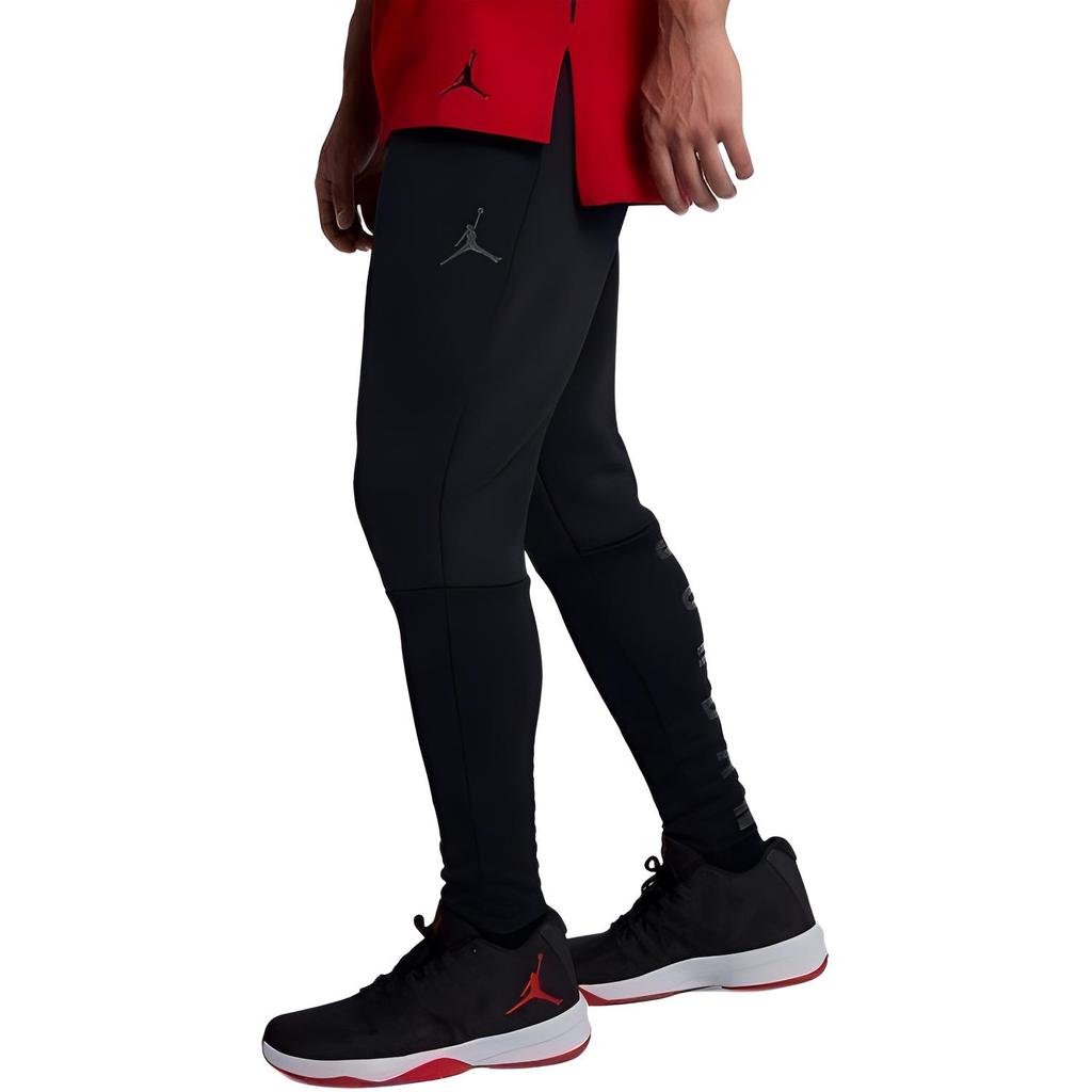 Jordan Logo Print Elastic Waist Tapered Casual Pants Men Bottoms Black 880971-010