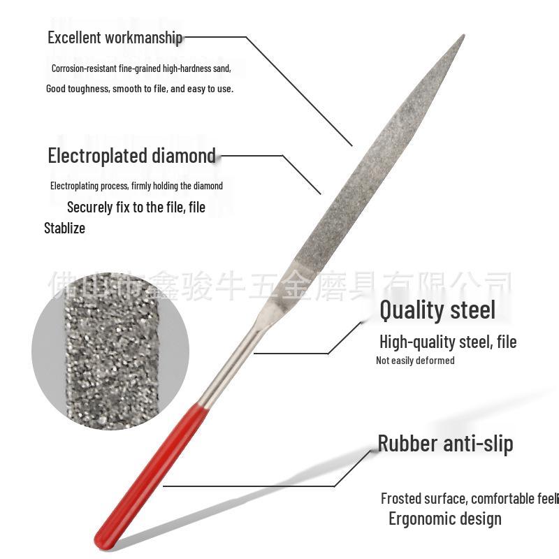 Diamond Grit Shaping Files Set: Electroplated Flat & Round Files for Woodworking