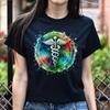 Artistic Medical Sign Color Splash Unisex T-shirt Registered Nurse Black Navy Da