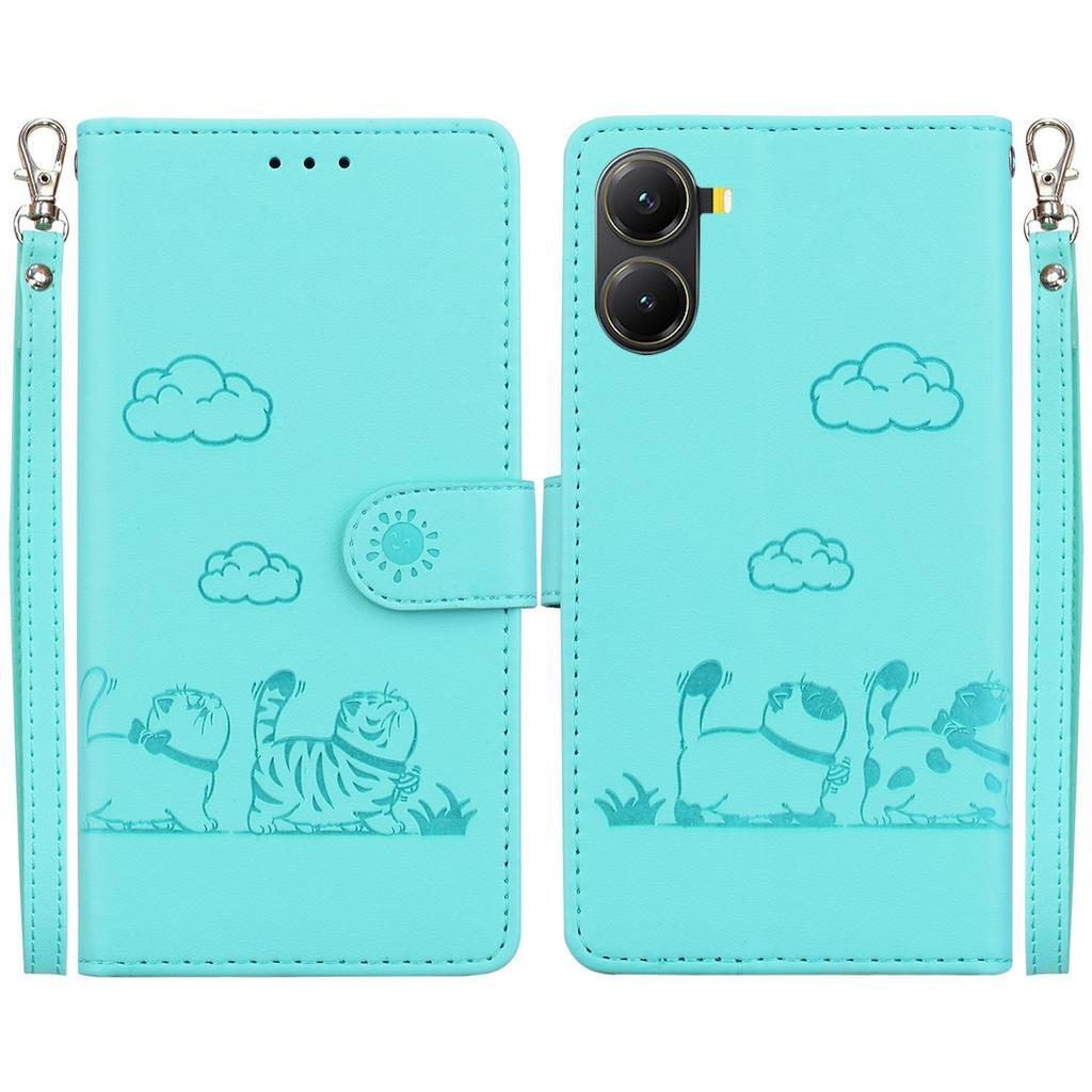 For Xiaomi Poco X7 Pro 5G/Redmi Turbo 4 5G Case RFID Blocking Kitten Pattern TPU+PU Leather Phone Cover
