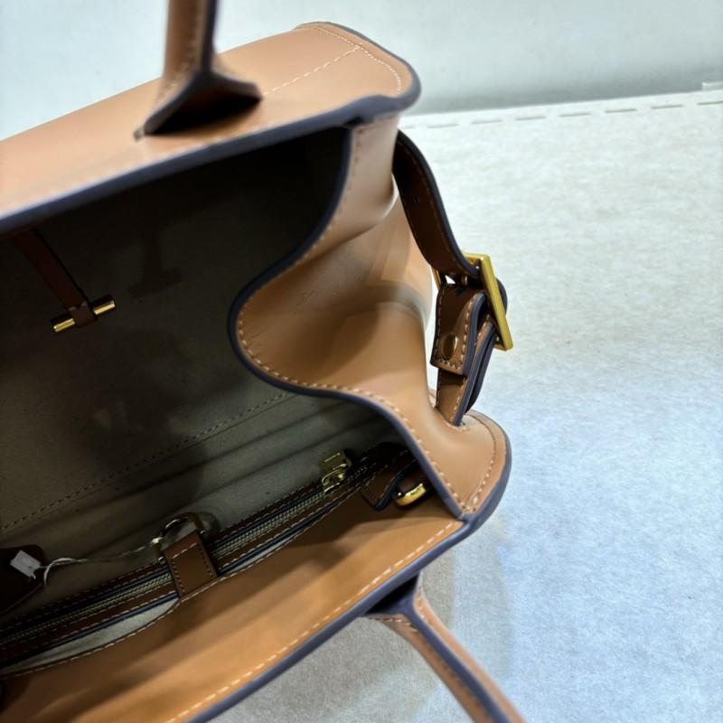 Niche Retro Premium Tote Bag Dong Jie Bai He Same Model Genuine Leather Large-capacity Commuter Portable Single-shoulder