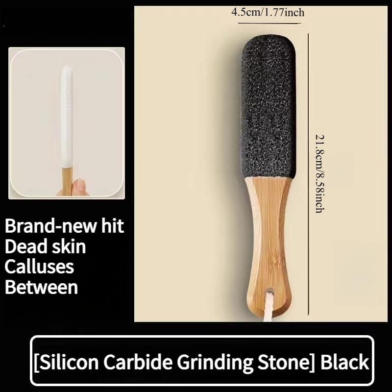 1PC silicon carbide dermabrasion foot file to remove dead skin foot grinder wooden handle convenient multi-faceted callus foot care tool