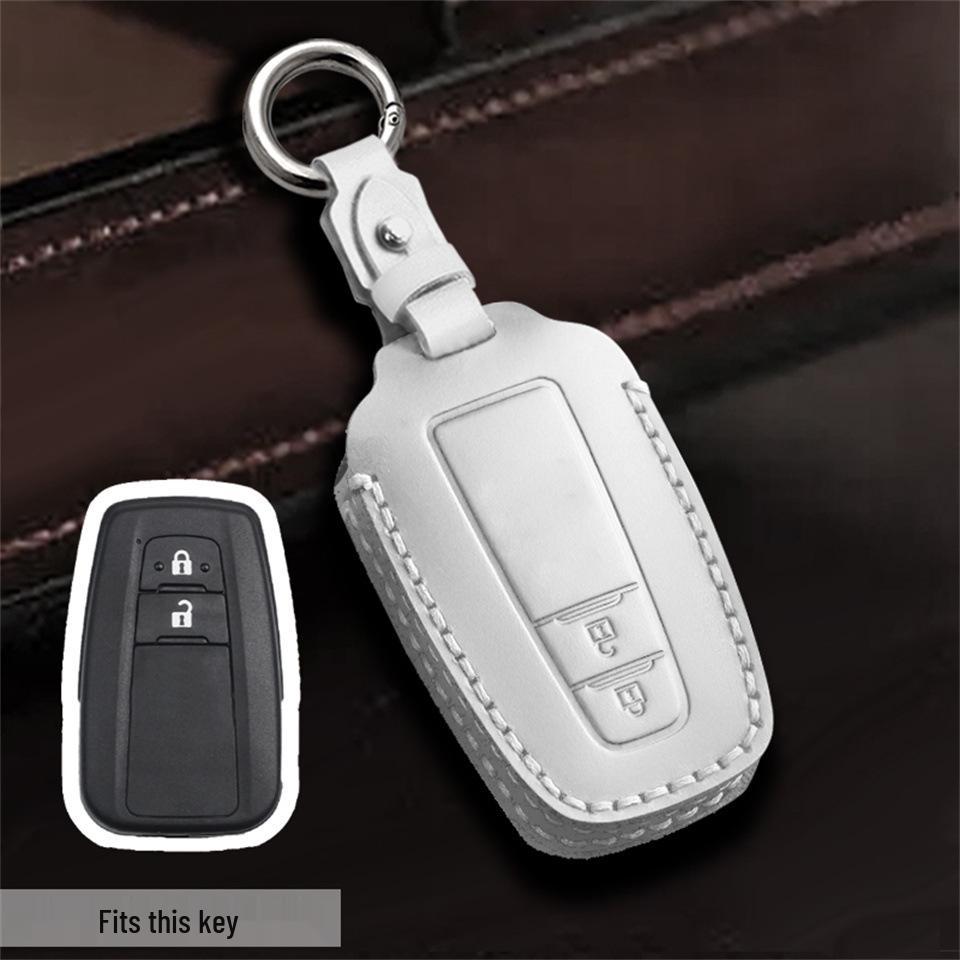 Genuine Leather Key Cover for Toyota Corolla, Camry, RAV4, Wildlander, and Asia Dragon.