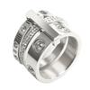 Anello con numeri romani a tre strati per donna, anelli di cristallo girevoli in acciaio inossidabile di lusso, gioielli alla moda per matrimonio femminile