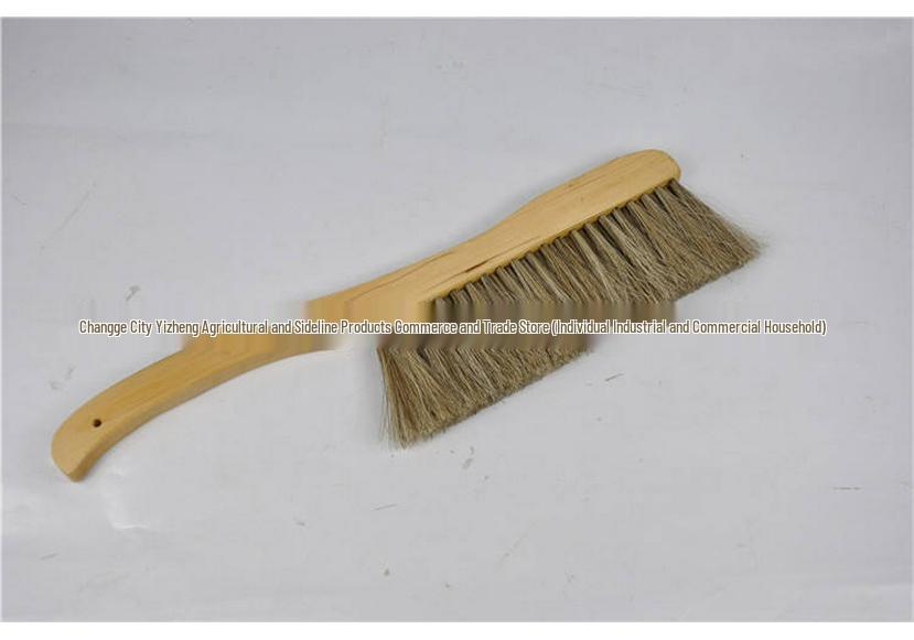 

Wooden Handle Bee Brush with Soft Fiber Bristles - Gentle 3-Row Honey Bee Cleaning Tool