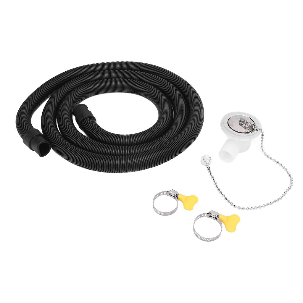 RV Sink Drain Connector Hose Kit Stainless Steel Excellent Sealing Right Angle Drain Adapter Hose Kit for Yacht Sink