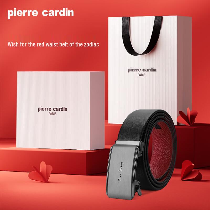 Pierre Cardin Men s Zodiac Red Genuine Leather Business Belt 115cm