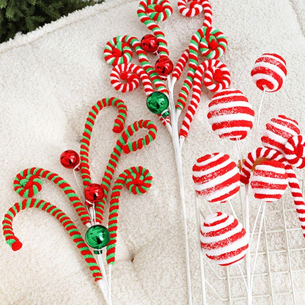 Lifelike Artificial Candy Cane Branches Handmade Xmas Tree Garland Ornaments  Party Favors