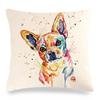 Creative Hand-Drawn Colorful Pet Dog Digital Printing Short Plush Pillow Covers For Car Sofa Office Cushion Cover Home Goods