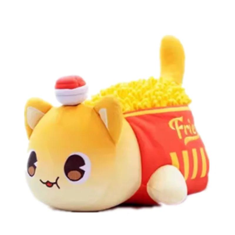 Aphmau Meows Cat Plush Toy Soft Meemeow Stuffed Donut Cat Plushes Kawaii French Cheeseb Fryurger Food Plush Doll Christmas Gifts