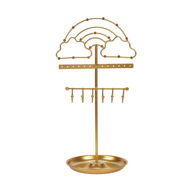 Space Saving Jewelry Organizers Practical Necklace Holder Stylish Storage Rack Alloy Texture Suitable for Earrings