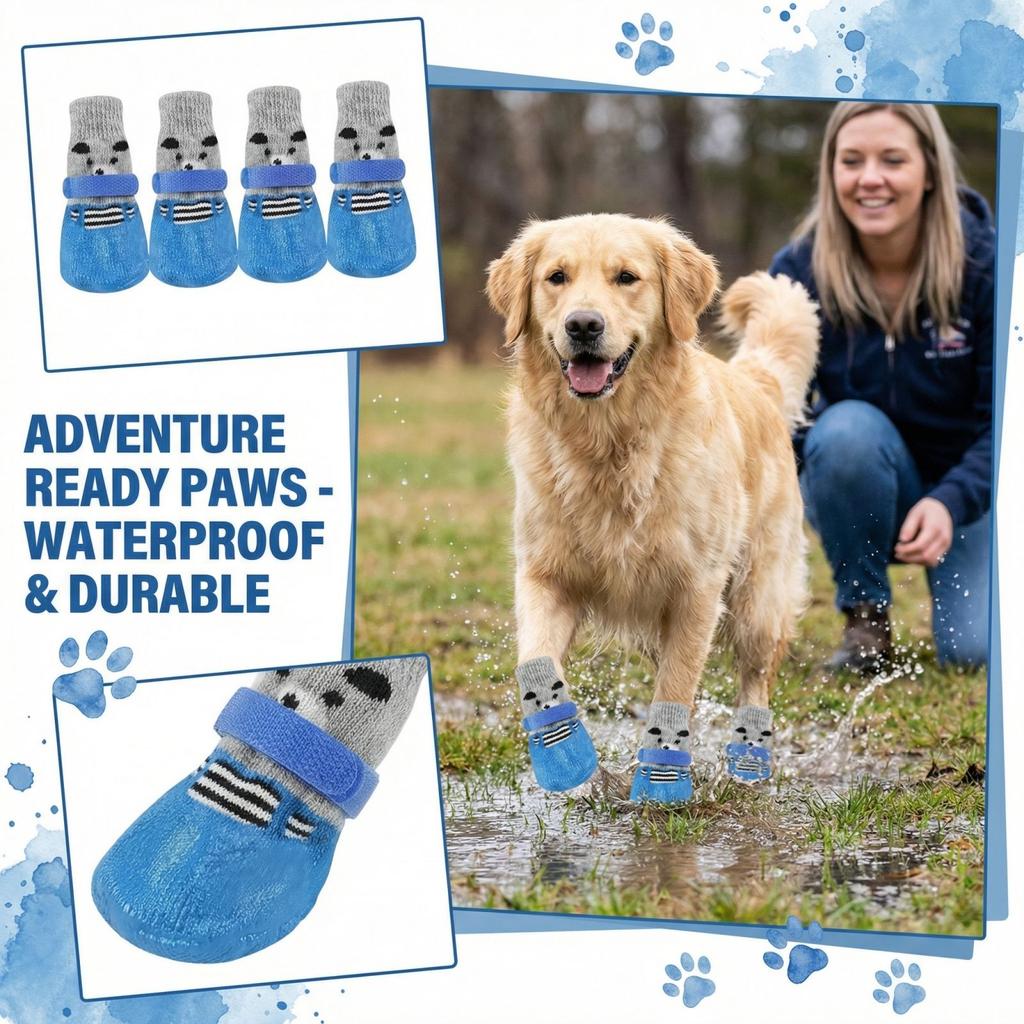 Dog Shoes Dip Coating Waterproofs Durables Shoe Covers Pet Shoes And Socks