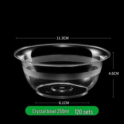 JINGRX 250ml Mattierte Einweg-Plastikschalen, 120er-Pack