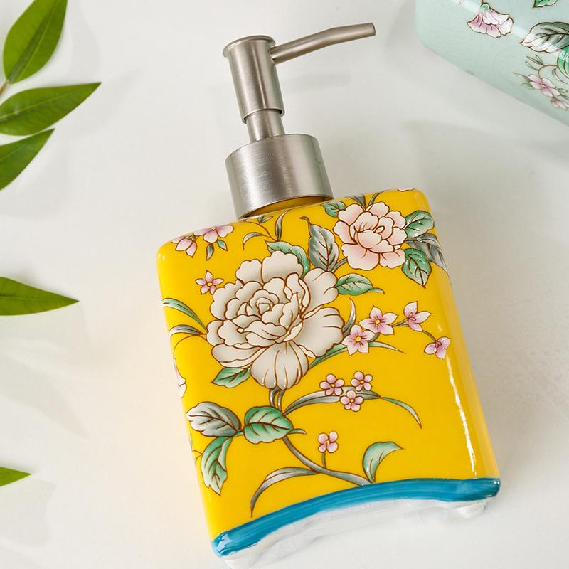 410ml   soap dispenser ceramic lotion bottle for hand soap hotel shampoo and body wash with a press-to-dispense design