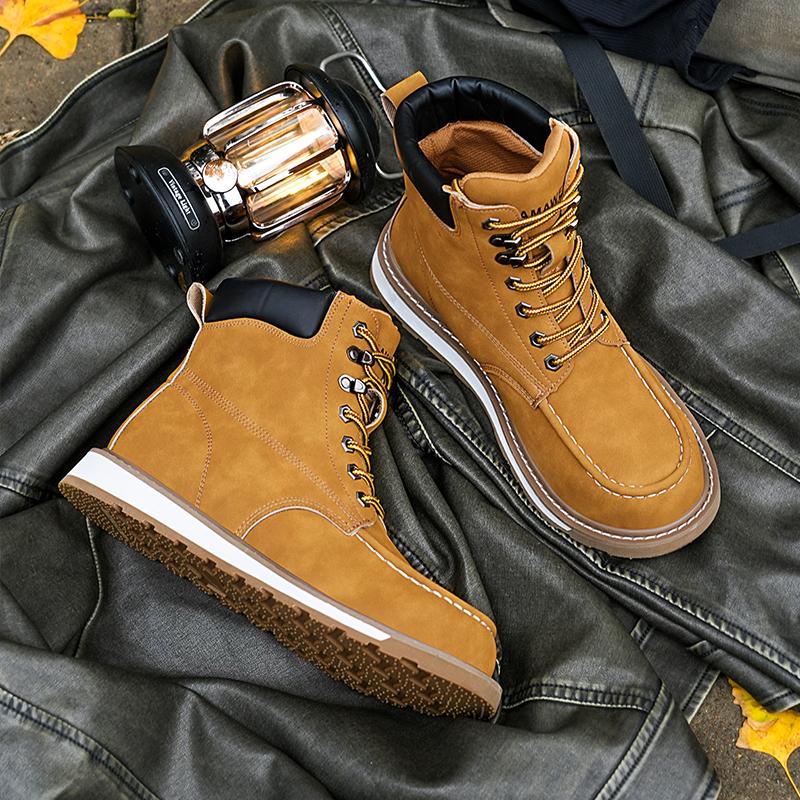 Fashion Classic Safety Boots  Casual Walking Comfortable Mens Work Boots Anti Smashing Anti Piercing Steel Toe Safety Shoes