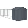 Chicken Coop with Run Anthracite 117 x 405 x 123 cm Galvanized Steel