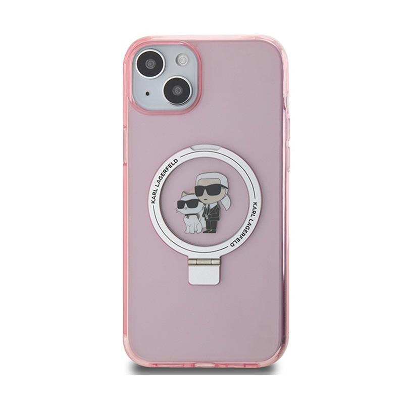 Karl Lagerfeld Ring Stand Karl & Choupette Magsafe - Etui Iphone 15 Plus (Różowy)