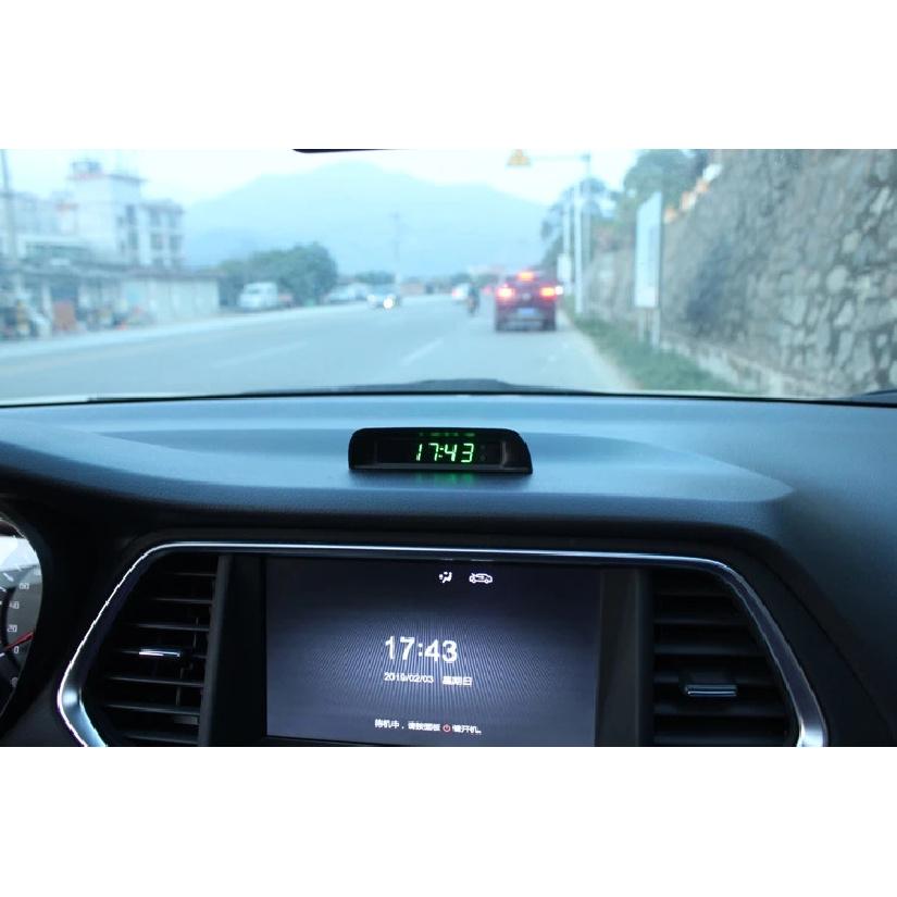 Solar Car Clock Thermometer Date Week Cycle Display Automatic Switching Machine High-Precision LED Digital Car Clock Watch