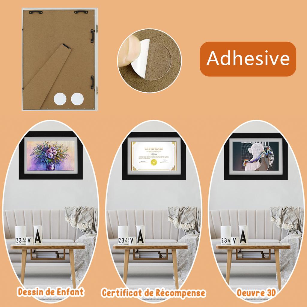 Kids Art Frame Set A4 Front Opening Photo Frames with Stand Wooden Kid Artwork Painting Display Frame for 100 Pictures Organizer