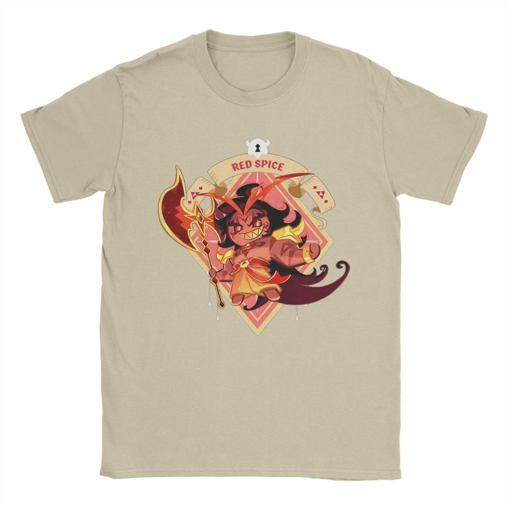 Vintage Burning Spice Tshirts Men's Cotton Short Sleeve Cookie Run Kingdom Round Neck Summer Top Tee