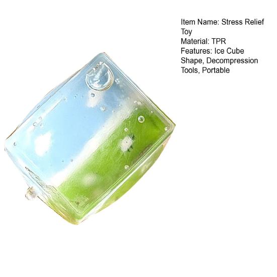 Ice Cube Stress Relief Toy Blue Sky Cloud Sheep Cube Squeeze Toy Soft Stretchy Transparent Cube Sensory Relaxation Toy Party Favors