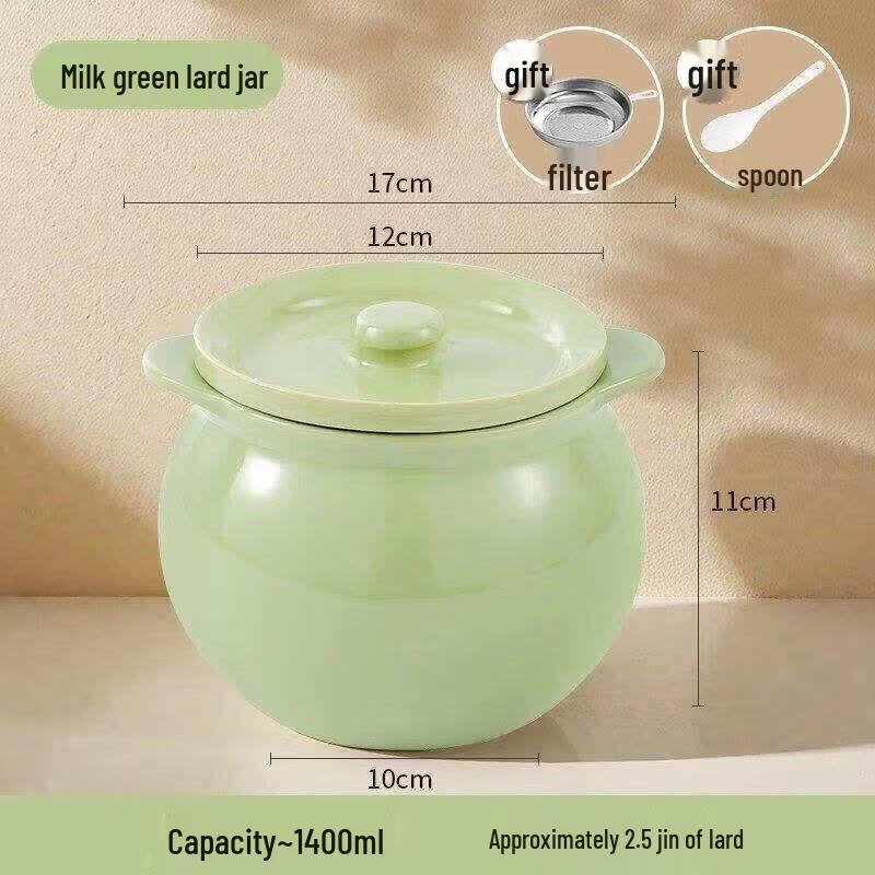 Food-Grade Ceramic Lard and Chili Oil Pot with Filter