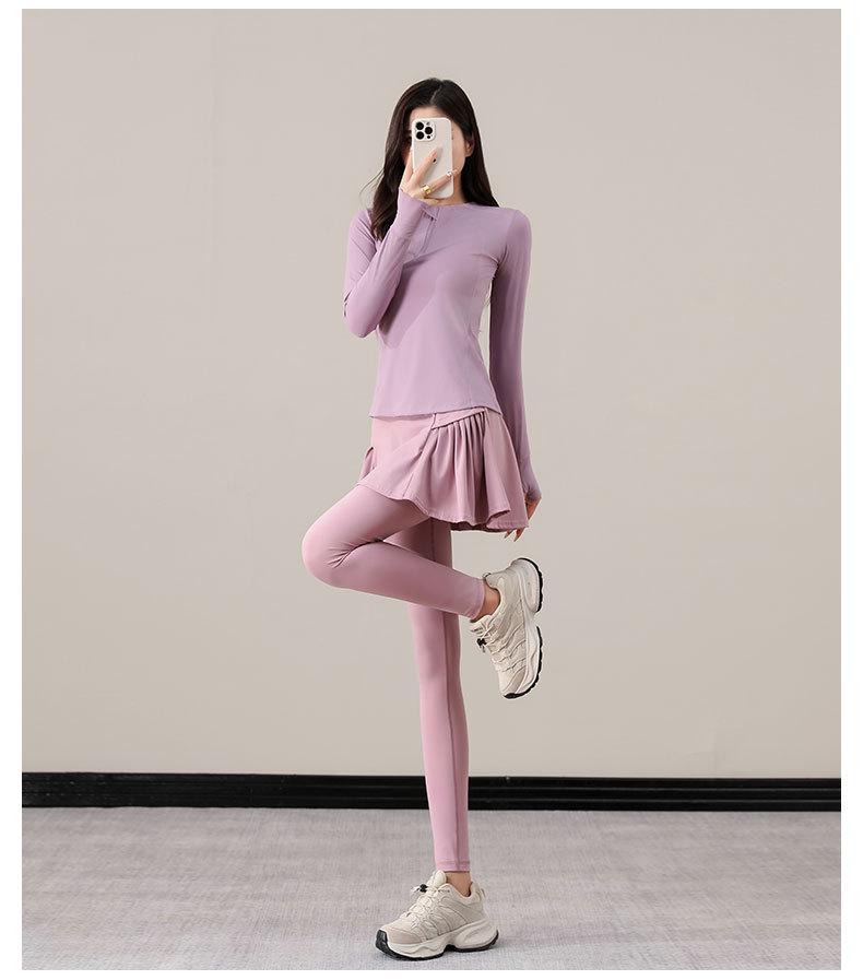 Czarne Kuloty do Jogi z Wysokim Stanem dla Kobiet - Jesień/Zima 2024 Spodnie Długie Dwuczęściowe Imitowane Moda Fitness Odzież Sportowa