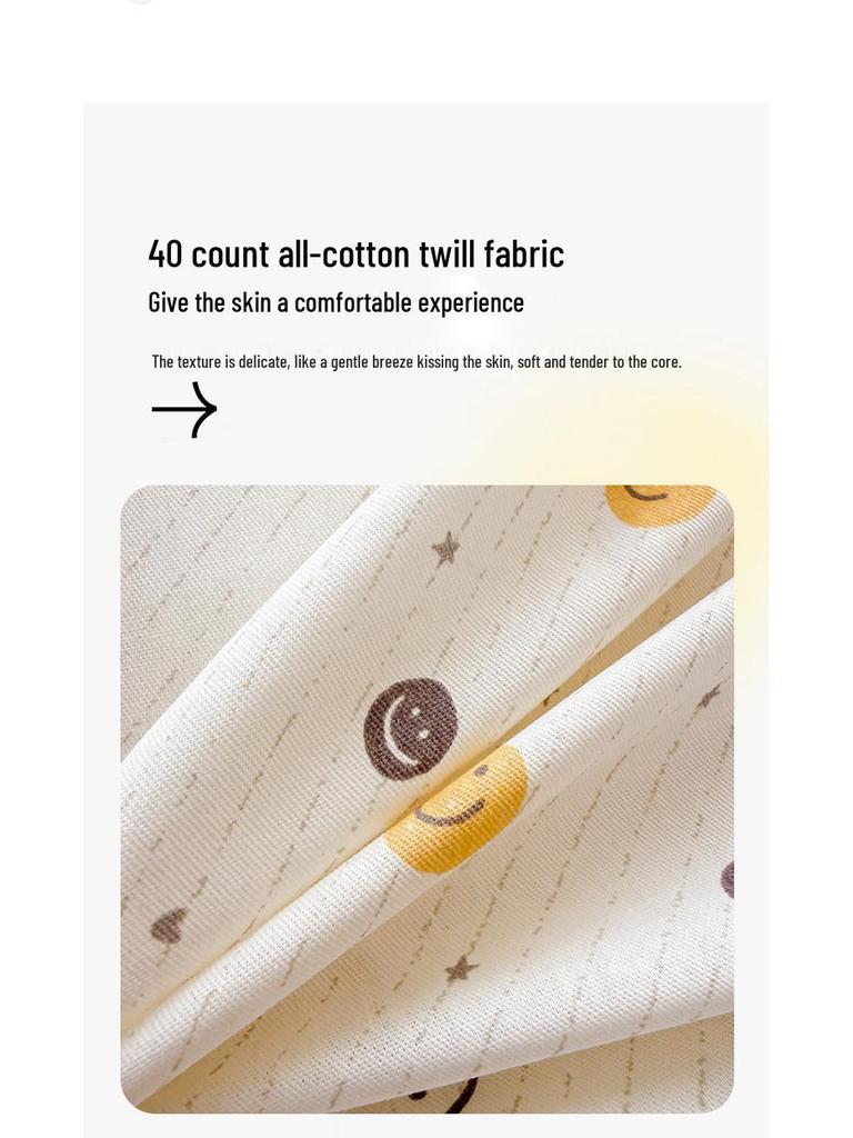 Bavlněné povlečení s kresleným potiskem na jaro a léto: Měkké, Šetrné k pokožce, Svieží styl, 4dílné.