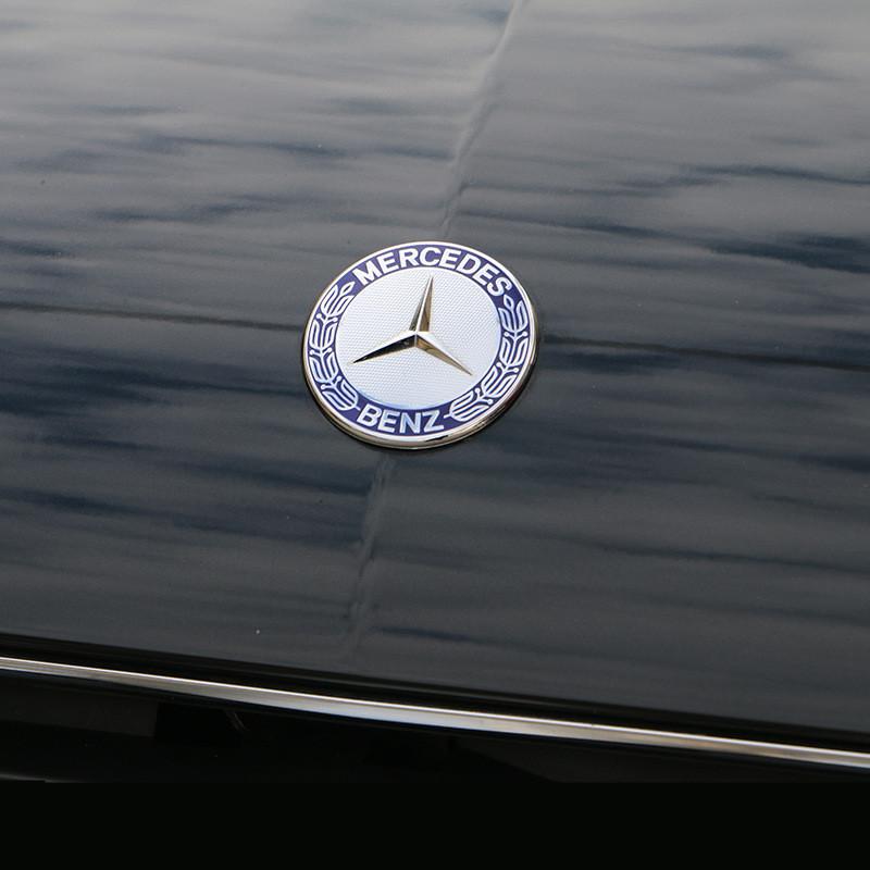XKD1 Car Logo Front Engine Hood Emblem Metal Flat Badge for Mercedes Benz W212 W169 GLC GLA GLE W205 Interior Mouldings YQGB-BENC