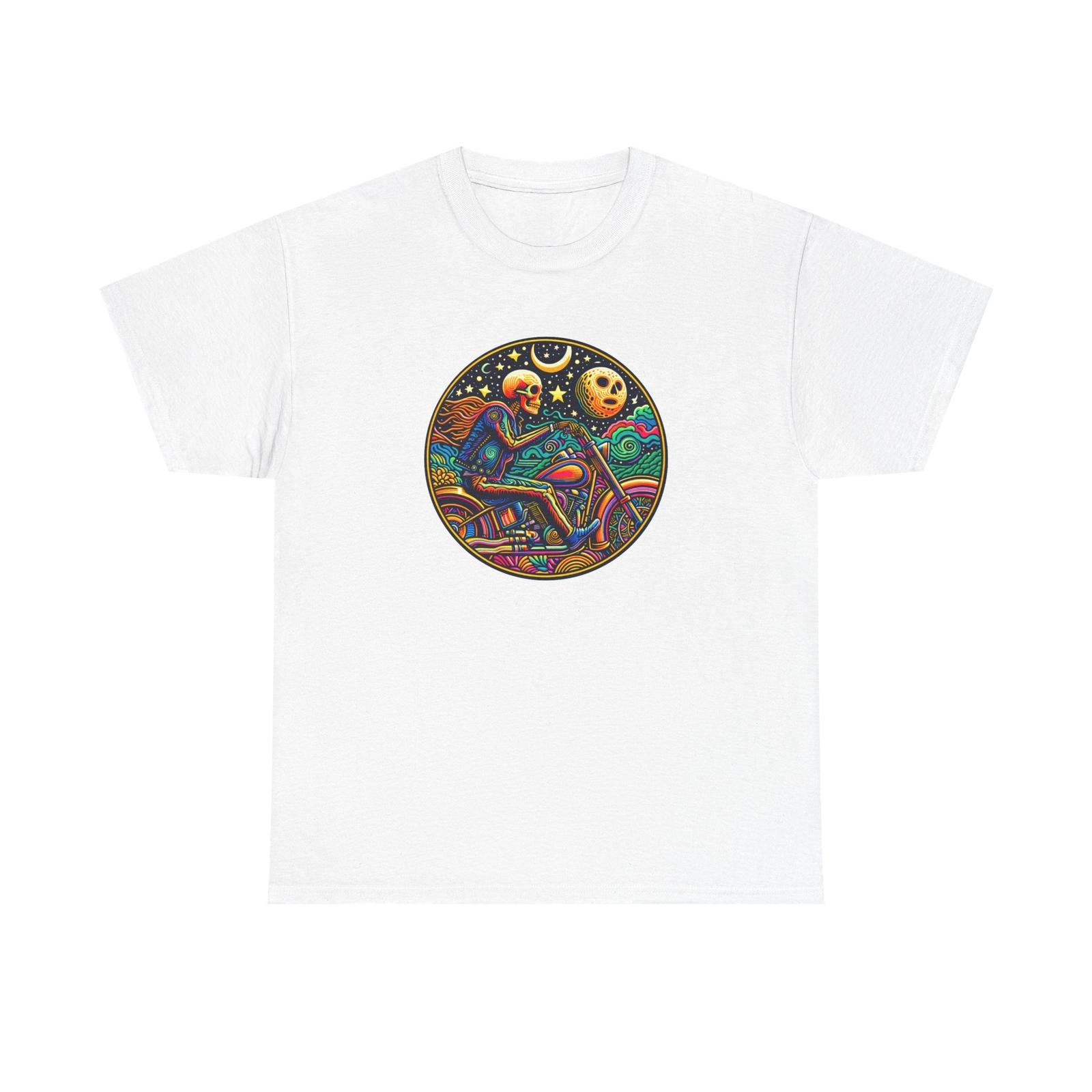 Cool Multi-Colored Skeleton Biker - Unisex Heavy Cotton Tee S разноцветный