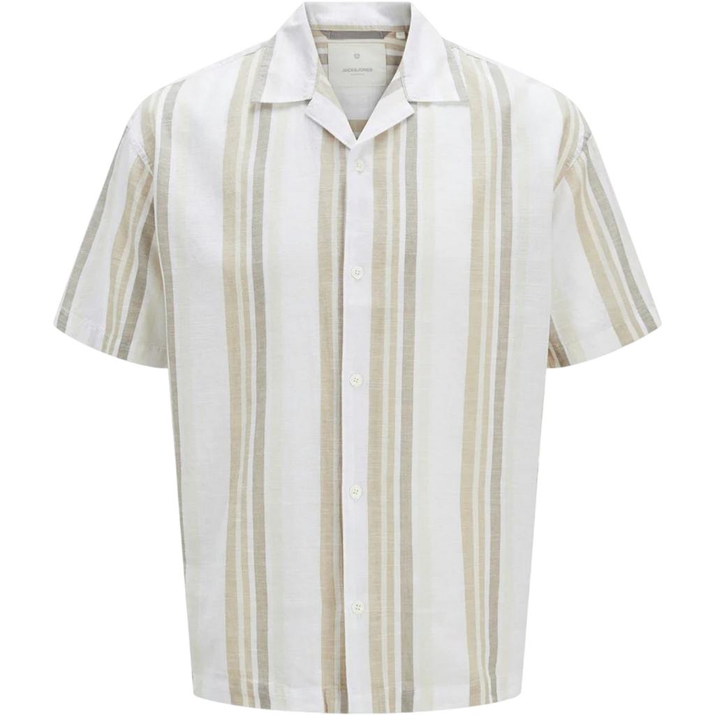 Jack And Jones Mens Stripe Revere Collar Shirt