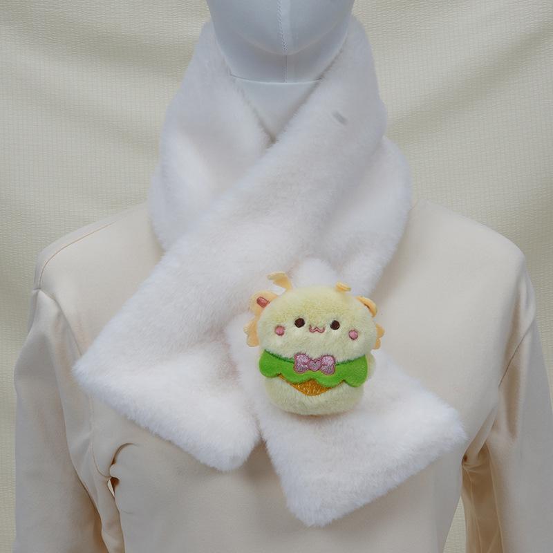 Children's Cartoon Panda Plush Scarf - Warm, Windproof Neck Gaiter for Autumn/Winter Boys & Girls.